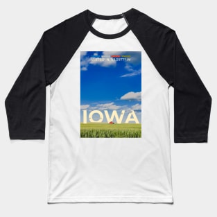 Iowa Travel Poster Baseball T-Shirt